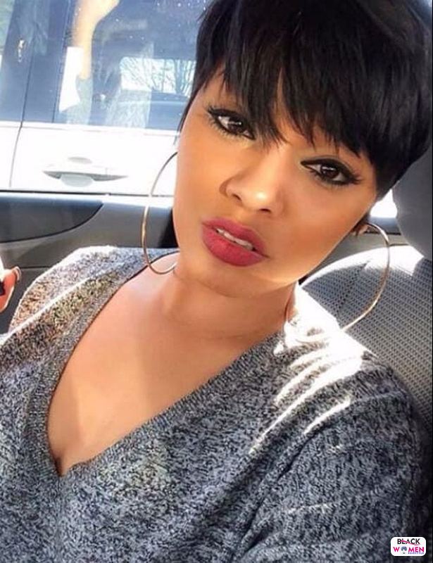 short hairstyles for black women with large bangs