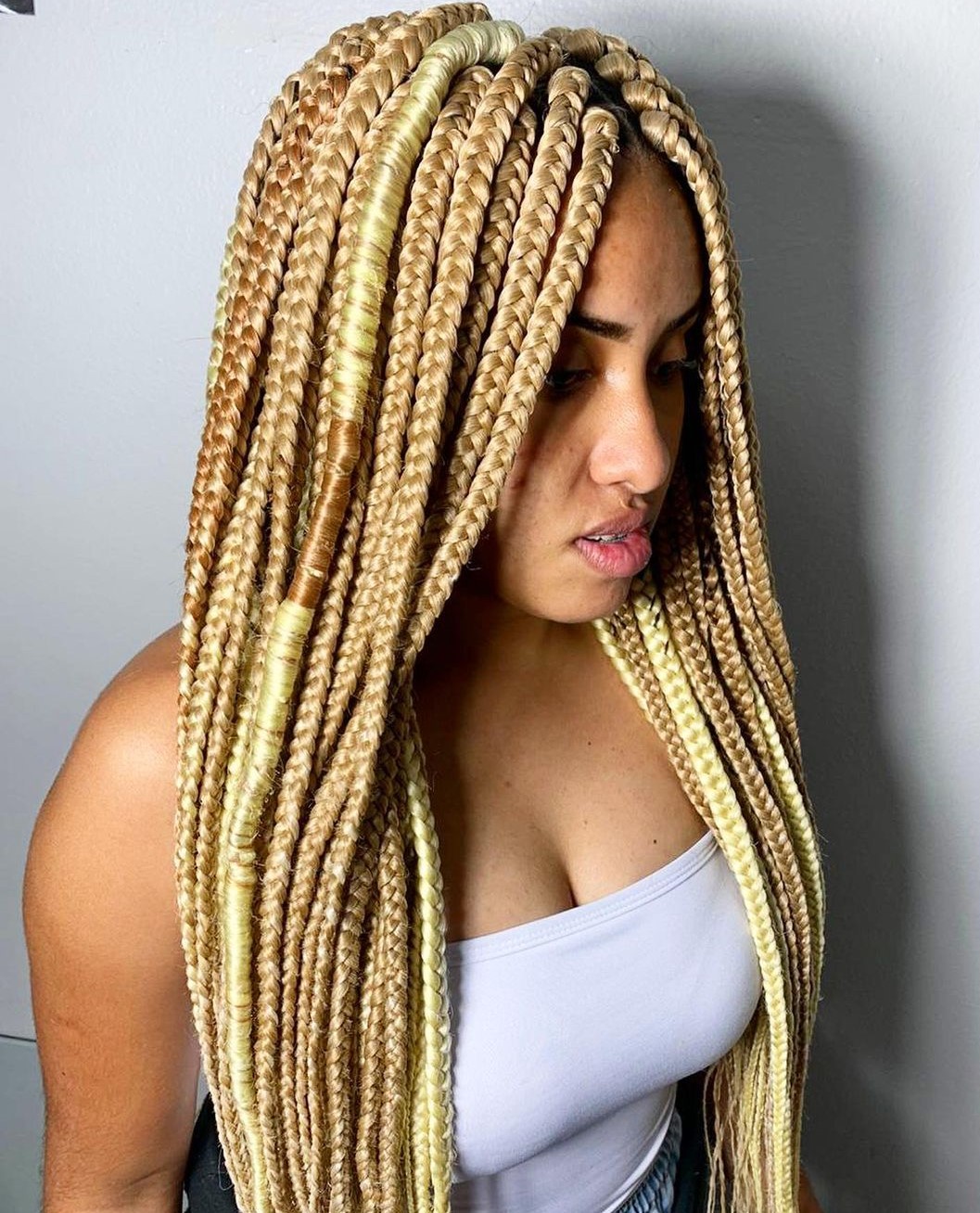 22 honey blonde box braids CJXGtThnVM3