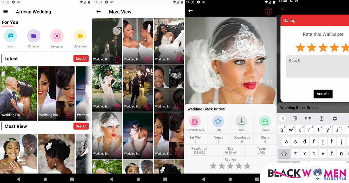 New African Wedding Dresses And Wedding Hairstyle Mobile APP !