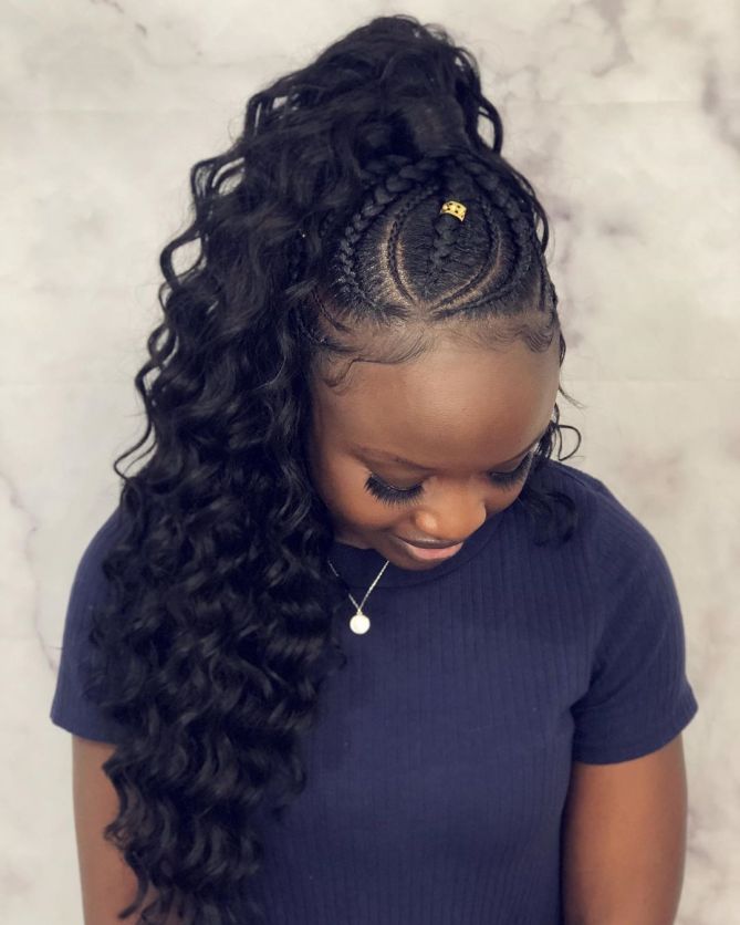 15 curly cornrow ponytail