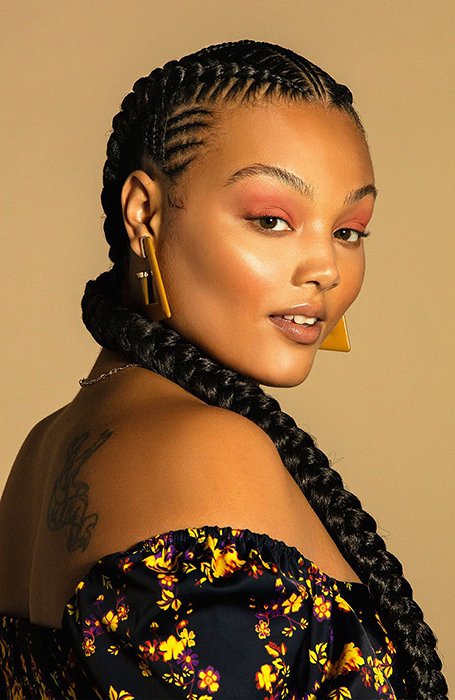 21 Cornrow in Front Single Braid in the Back