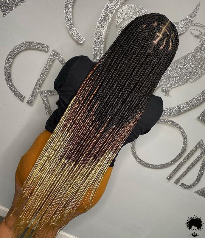 Color Mixture Ombre Knotless Braids