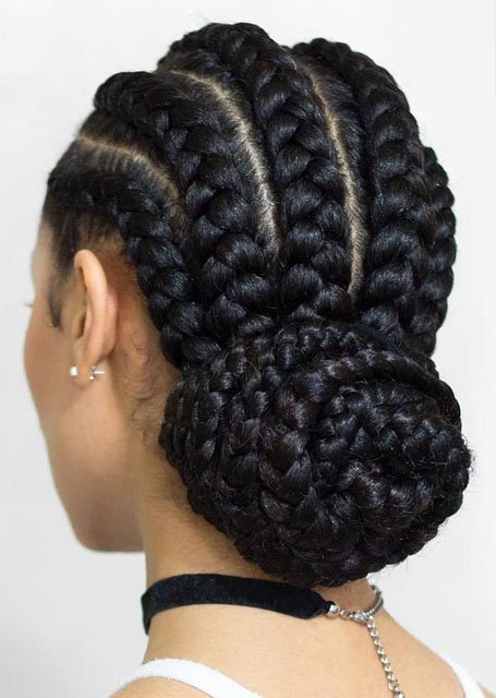 Cornrows Braided Into a Bun