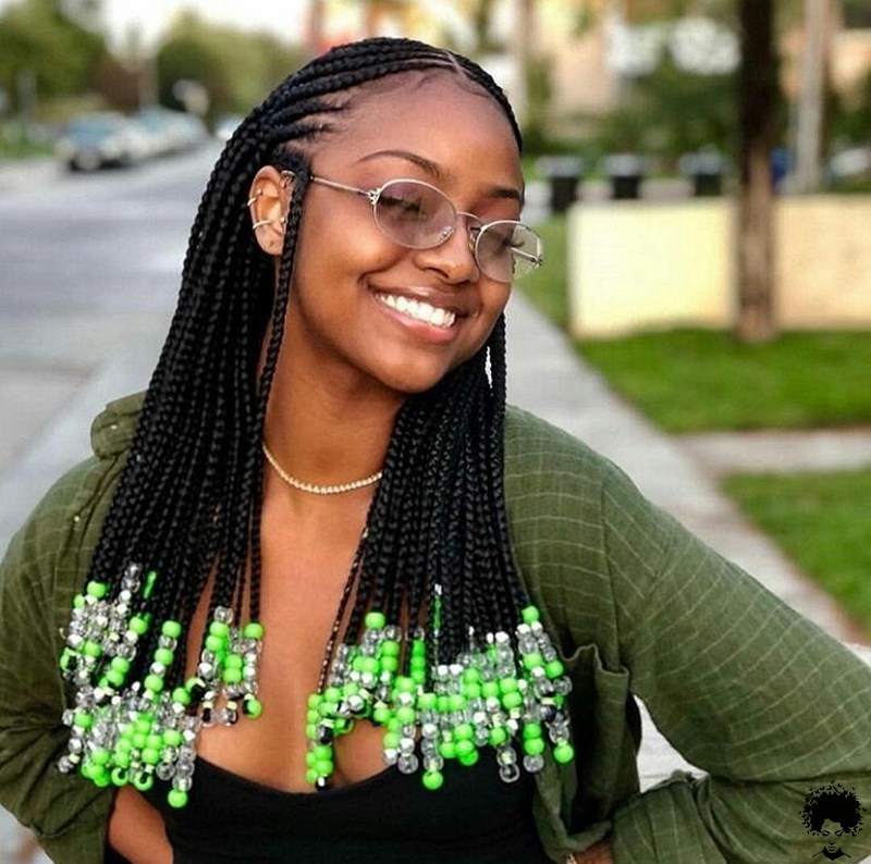 Fulani braids with beads