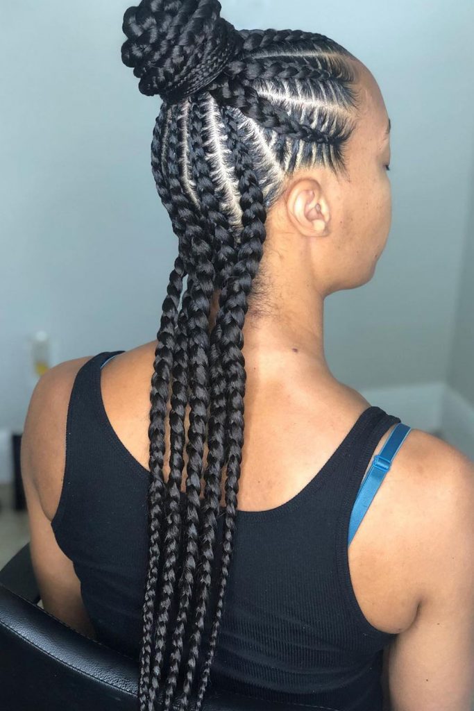 cornrow braids ideas half up hair style 683x1024 1