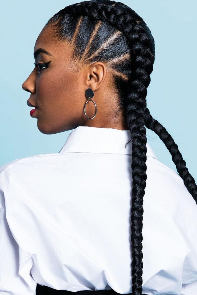 cornrow braids ideas two sleek cornrows 683x1024 1