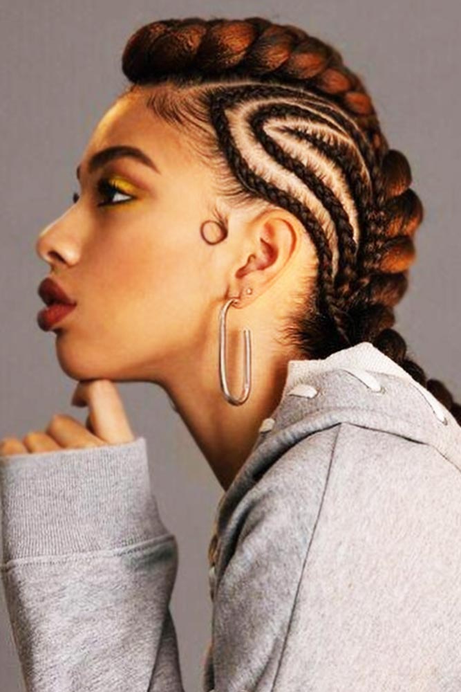 cornrow braids ideas wavy fauxhawk style