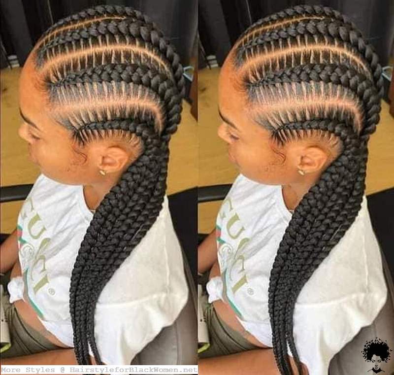 Ghana Weaving Braided Shuku Styles Hairstyles for Black Ladies 2021 006
