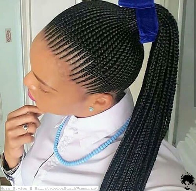 Ghana Weaving Braided Shuku Styles Hairstyles for Black Ladies 2021 030