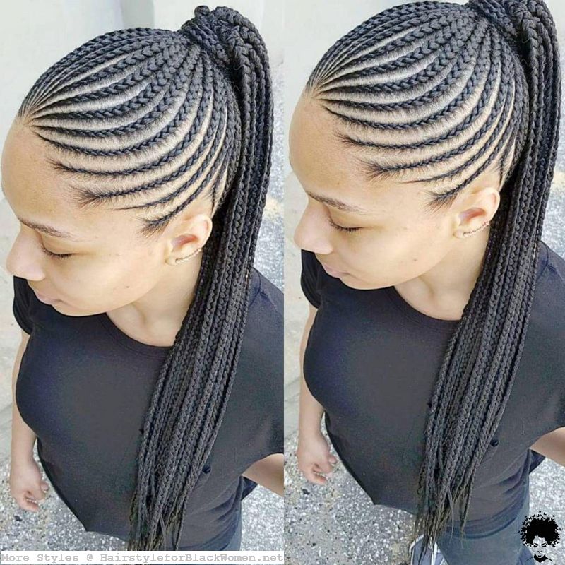 Ghana Weaving Braided Shuku Styles Hairstyles for Black Ladies 2021 035