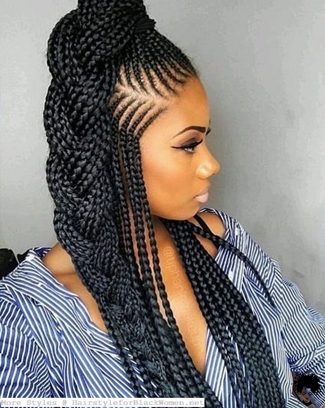Ghana Weaving Braided Shuku Styles Hairstyles for Black Ladies 2021 040