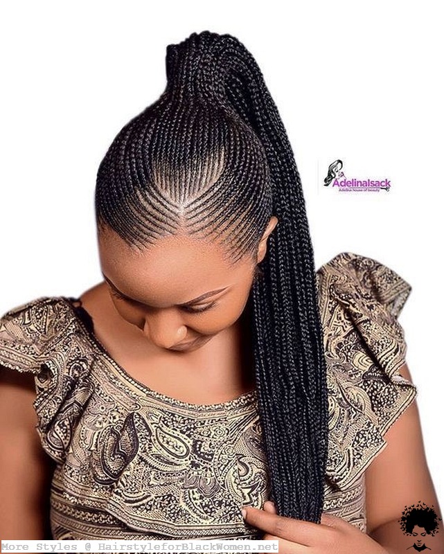 Ghana Weaving Braided Shuku Styles Hairstyles for Black Ladies 2021 045