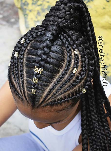 Braided pony tail Nigerian braids