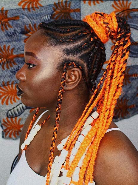 Bright Orange Braids