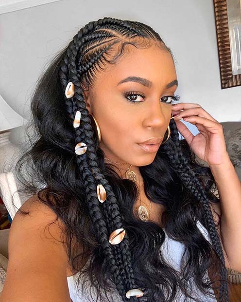 Chunky Braids with Pretty Shells