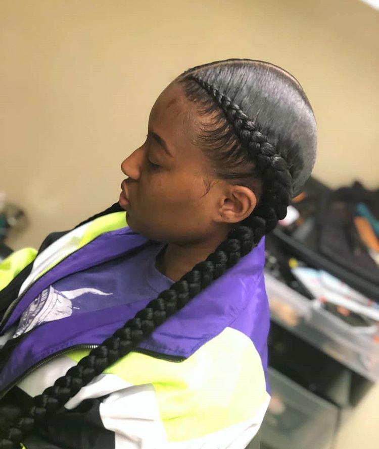 Dual effect Ghana braids