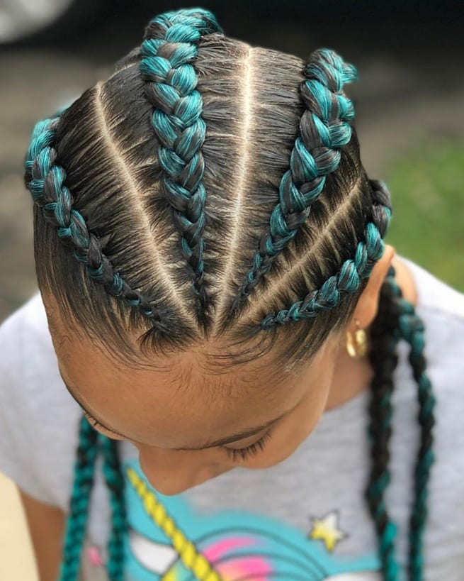 Dual effect ghana braiding