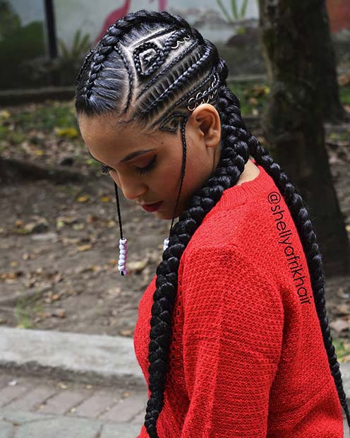 Jumbo Braids with Unique Pattern