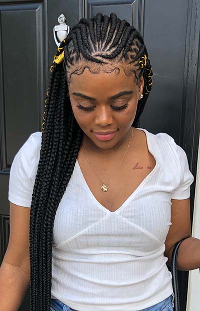 Long Accessorized Fulani Braids