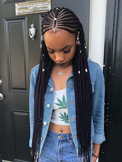 Long Fulani Braids