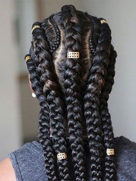 Thick and Thin Asymmetrical Feed In Braids