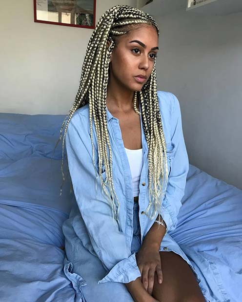 Trendy Bright Blonde Braids