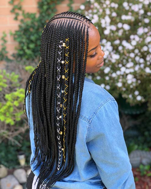 Tribal Feed In Braids with Cords