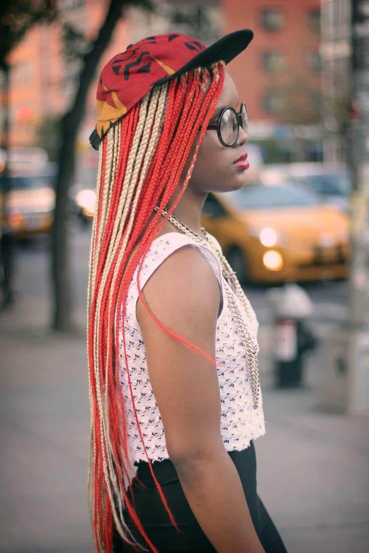 Burgundy Box Braids 2