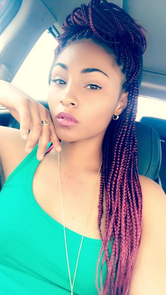 Burgundy Box Braids 29