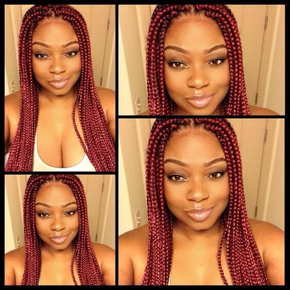 Burgundy Box Braids 4