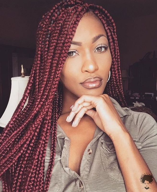 Burgundy box braids003