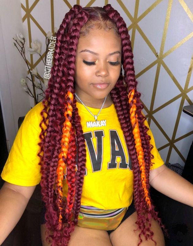 Burgundy box braids004