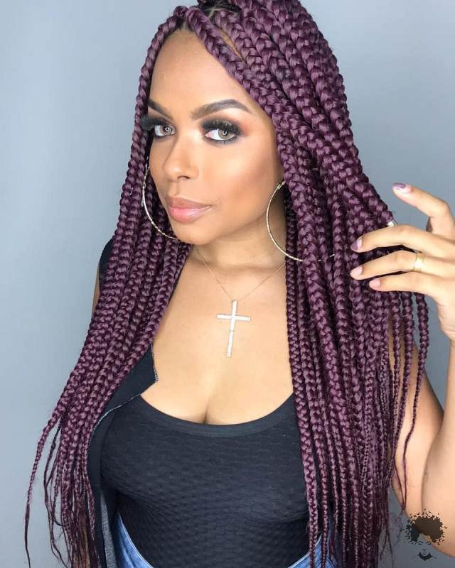 Burgundy box braids005