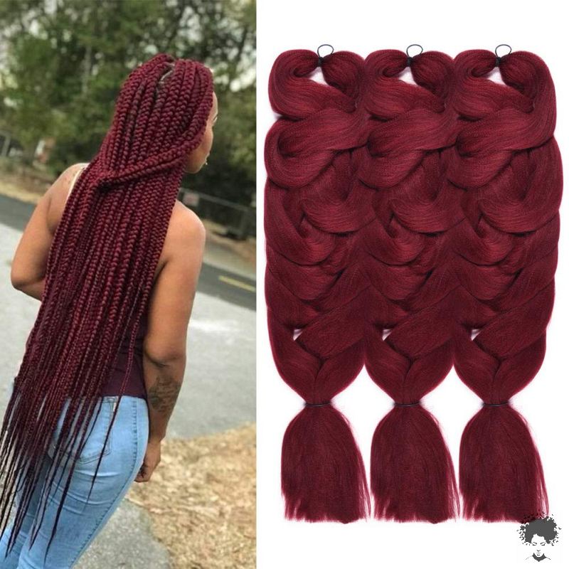 Burgundy box braids009