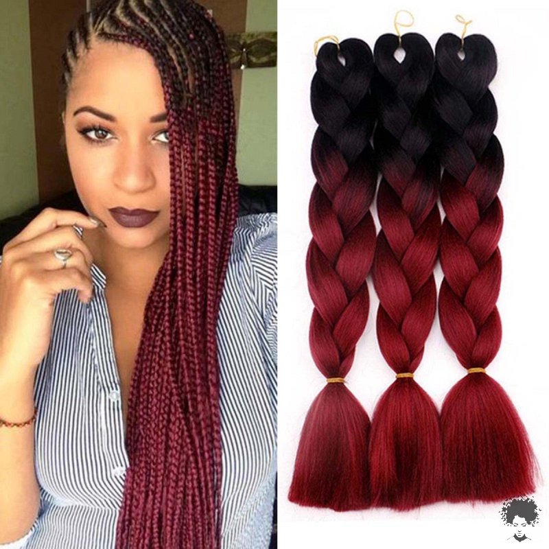 Burgundy box braids010