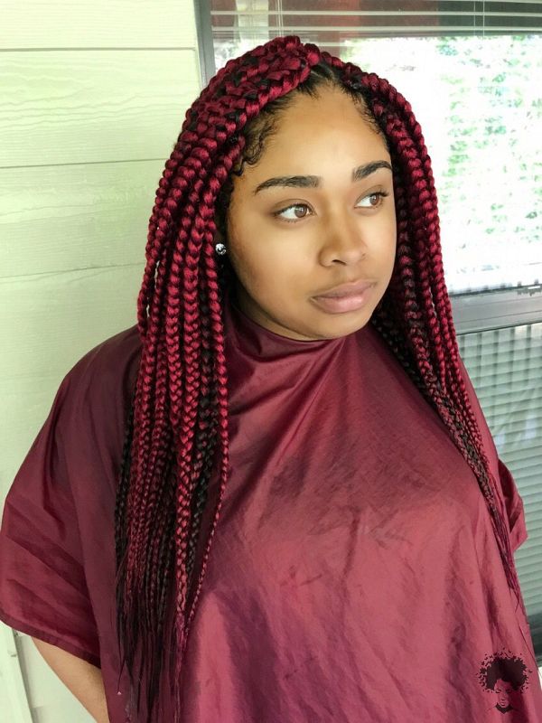 Burgundy box braids013