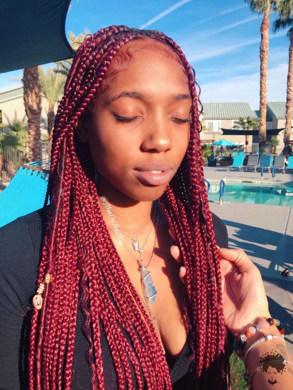 Burgundy box braids015