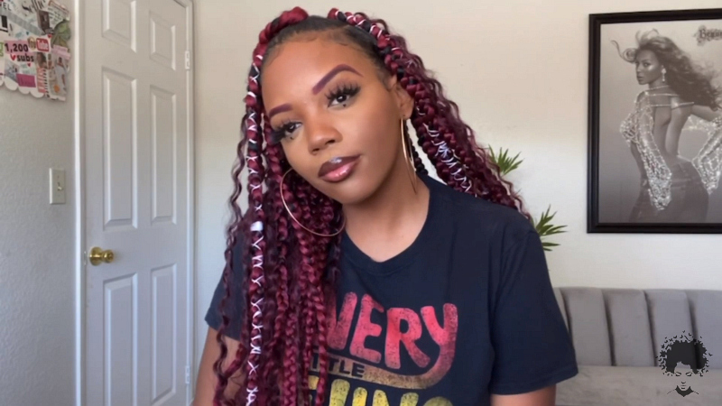 Burgundy box braids019