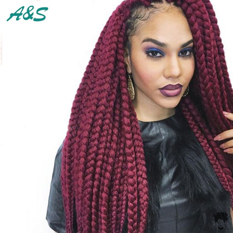 Burgundy box braids023