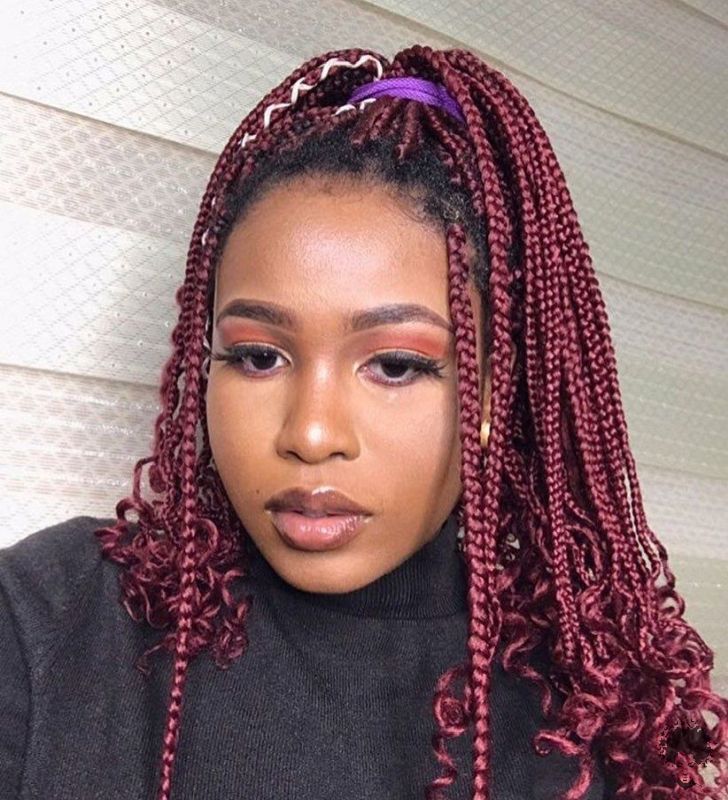 Burgundy box braids024