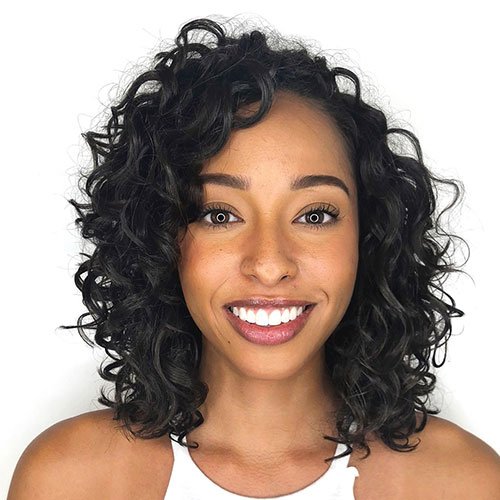 Side Parted Style with Curls For Black Women