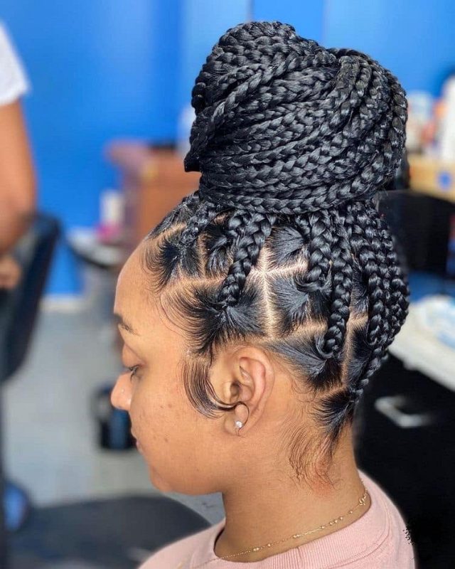 The Most Beautiful African Hair Braid Models You Can Use as a Bun 01