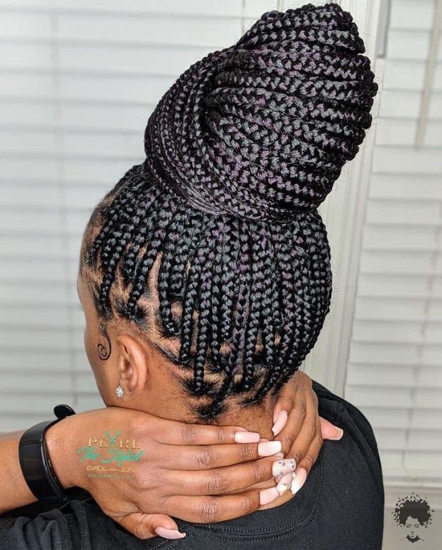 The Most Beautiful African Hair Braid Models You Can Use as a Bun 03