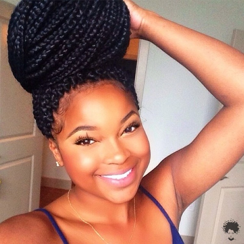 The Most Beautiful African Hair Braid Models You Can Use as a Bun 05