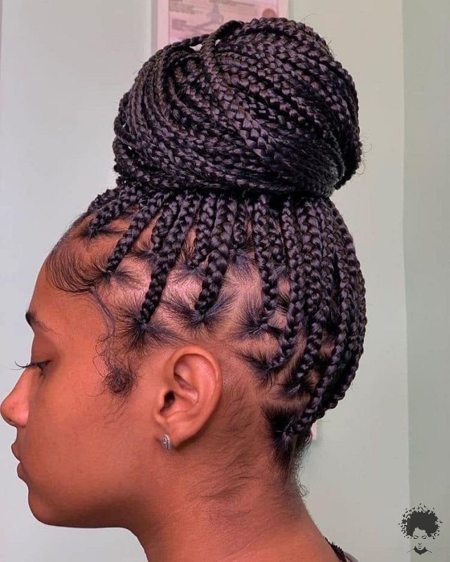 The Most Beautiful African Hair Braid Models You Can Use as a Bun 08