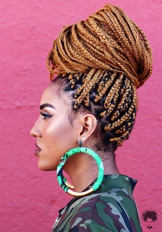 The Most Beautiful African Hair Braid Models You Can Use as a Bun 09