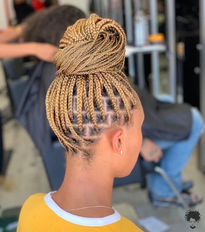 The Most Beautiful African Hair Braid Models You Can Use as a Bun 11