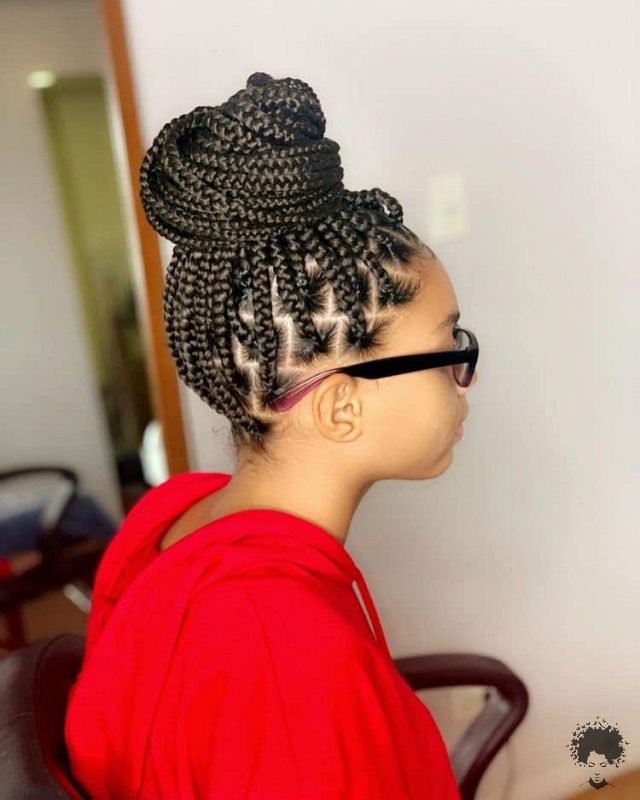 The Most Beautiful African Hair Braid Models You Can Use as a Bun 13