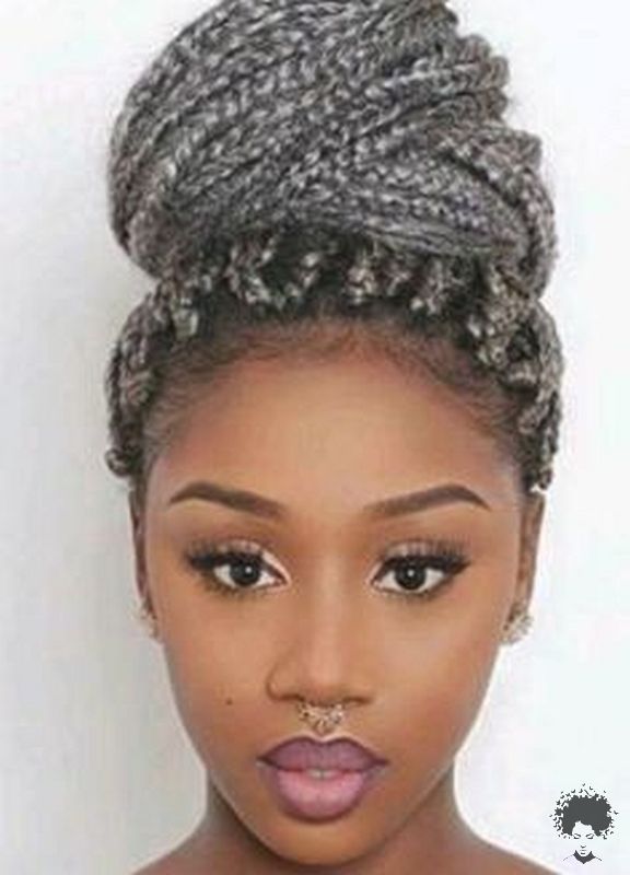 The Most Beautiful African Hair Braid Models You Can Use as a Bun 14