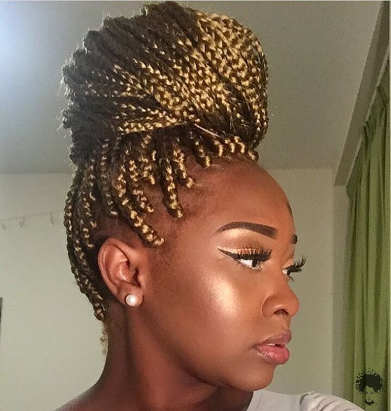 The Most Beautiful African Hair Braid Models You Can Use as a Bun 23